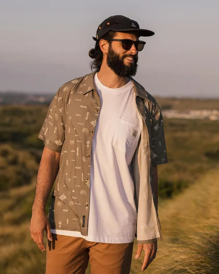 Men Tops Passenger Cove Organic Cotton Short Sleeve Shirt Olive Made To Roam Olive Made To Roam