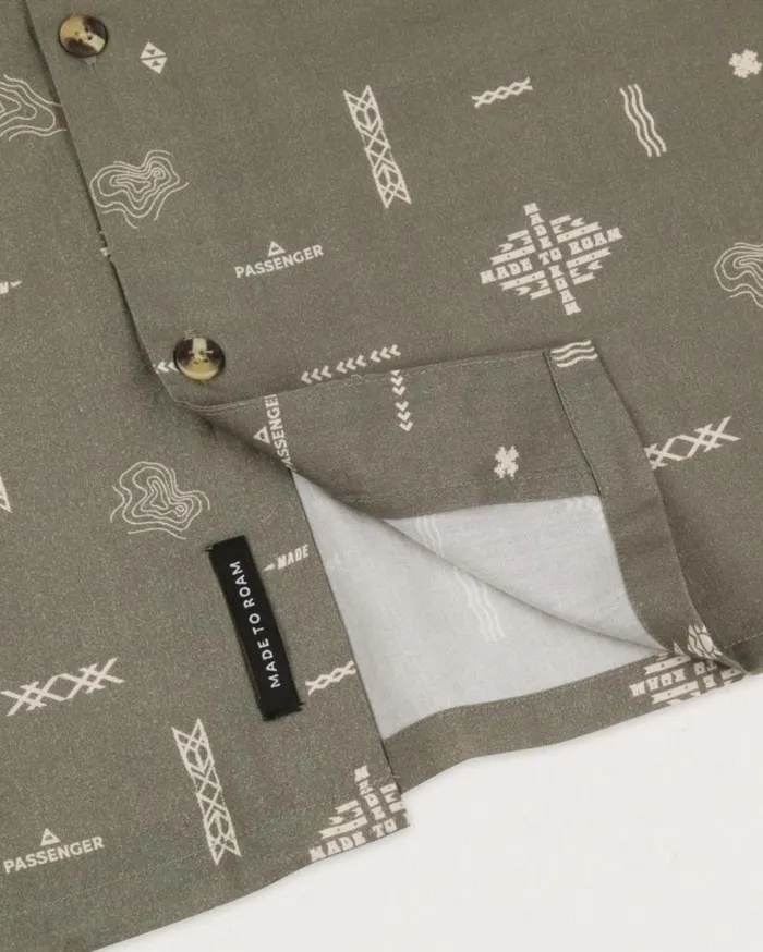 Men Tops Passenger Cove Organic Cotton Short Sleeve Shirt Olive Made To Roam Olive Made To Roam