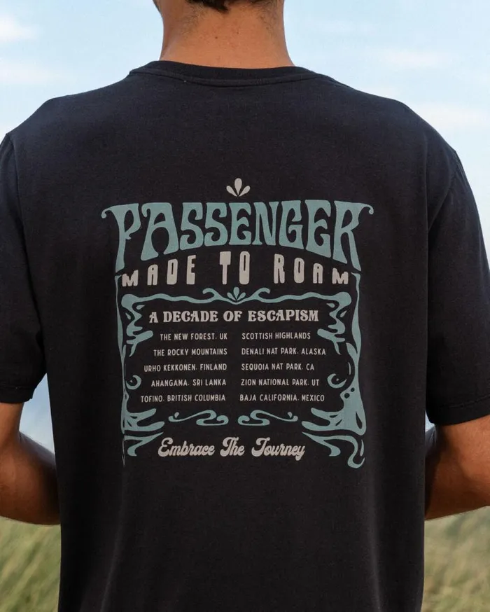 Men Tops Passenger Decade Recycled Cotton TShirt Black Black