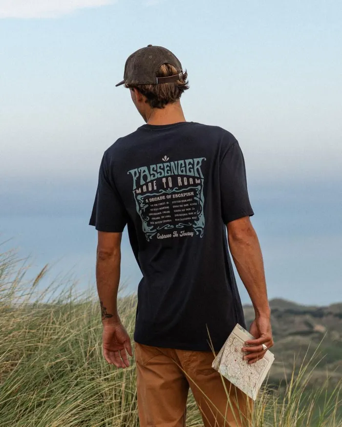 Men Tops Passenger Decade Recycled Cotton TShirt Black Black
