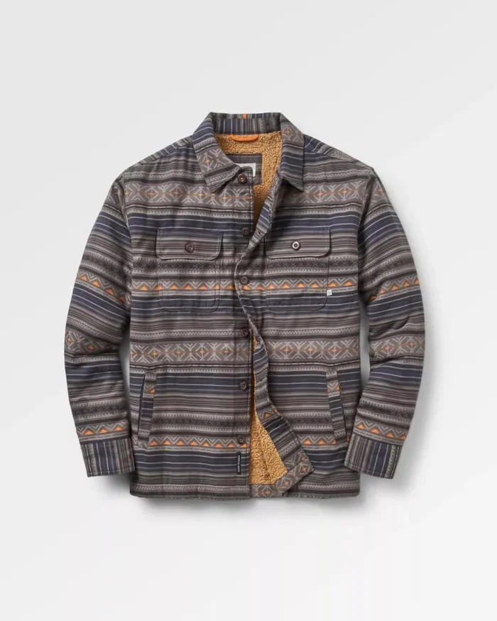 Men Tops Passenger Freestyle SherpaLined Overshirt Faded Black Faded Black