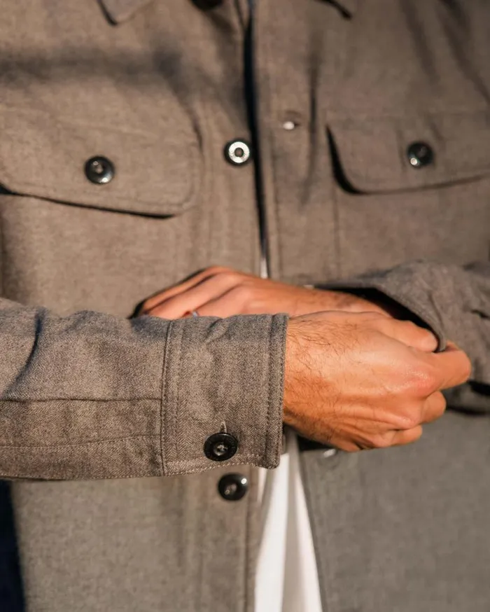 Men Tops Passenger Freestyle SherpaLined Overshirt Grey Marl Grey Marl