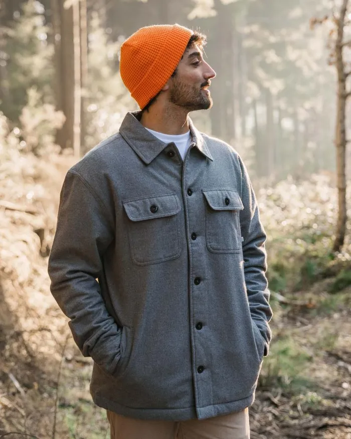 Men Tops Passenger Freestyle SherpaLined Overshirt Grey Marl Grey Marl