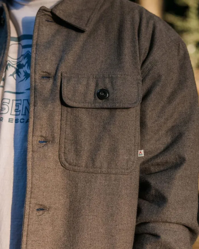 Men Tops Passenger Freestyle SherpaLined Overshirt Grey Marl Grey Marl