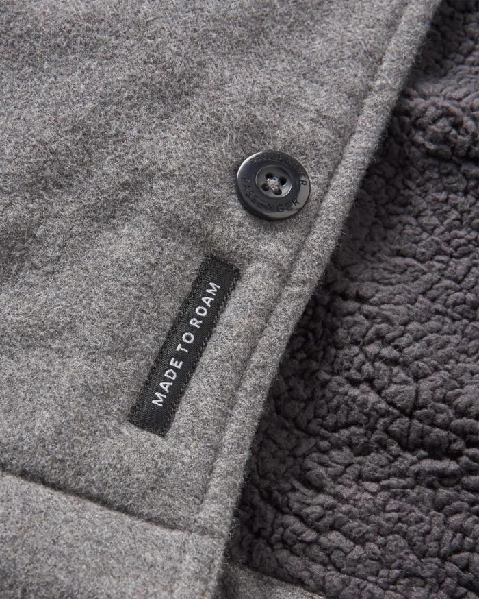 Men Tops Passenger Freestyle SherpaLined Overshirt Grey Marl Grey Marl