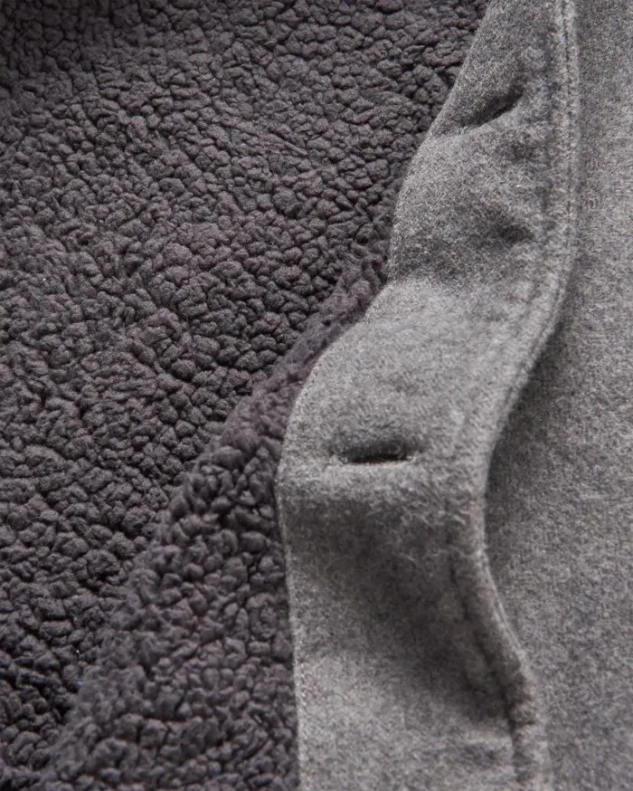 Men Tops Passenger Freestyle SherpaLined Overshirt Grey Marl Grey Marl