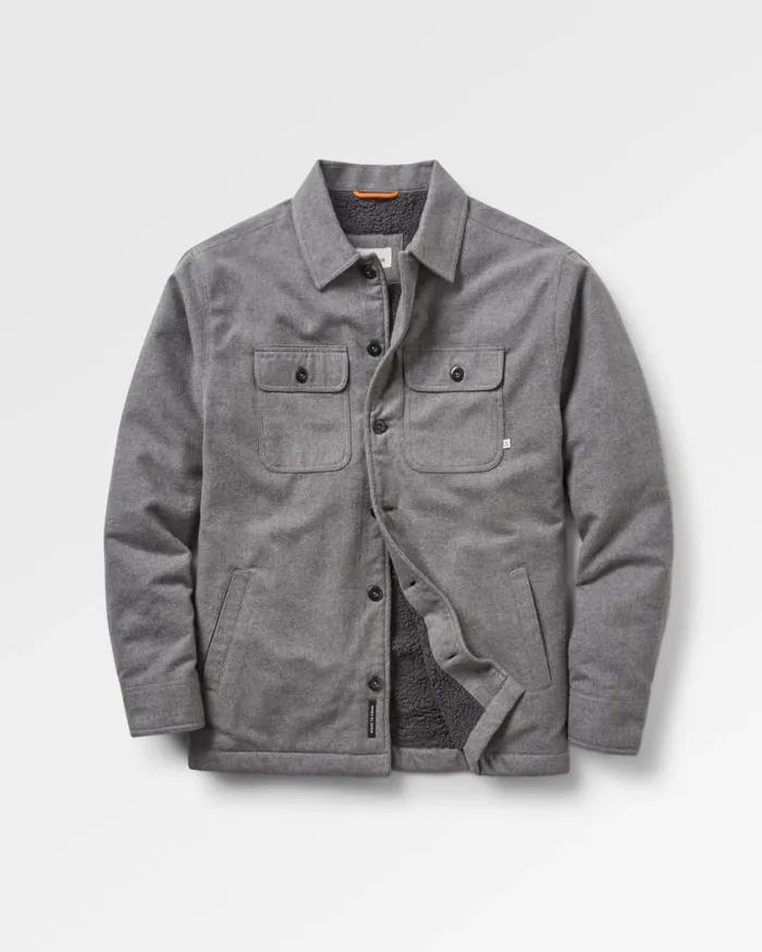 Men Tops Passenger Freestyle SherpaLined Overshirt Grey Marl Grey Marl
