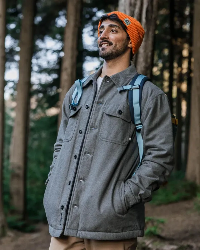 Men Tops Passenger Freestyle SherpaLined Overshirt Grey Marl Grey Marl