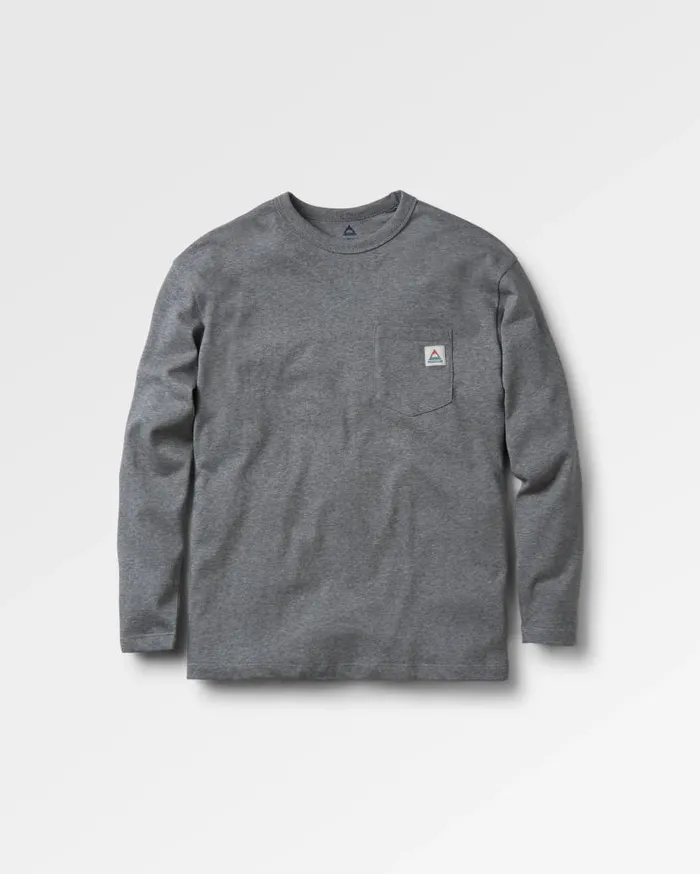 Men Tops Passenger Heritage Recycled Cotton LS TShirt Dark Grey Marl Dark Grey Marl