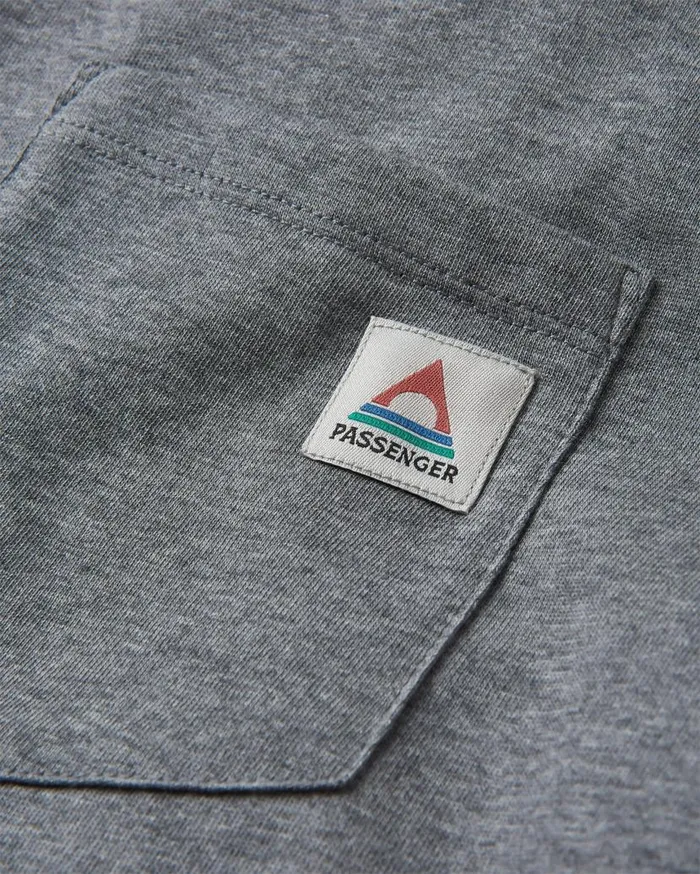 Men Tops Passenger Heritage Recycled Cotton LS TShirt Dark Grey Marl Dark Grey Marl