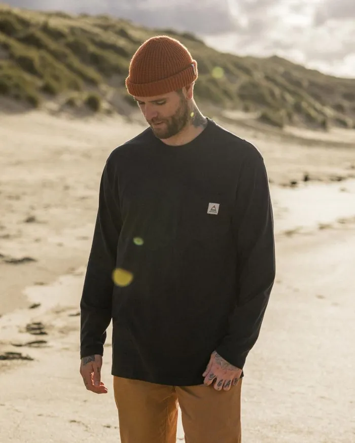 Men Tops Passenger Heritage Recycled Relaxed Fit LS TShirt Black Black