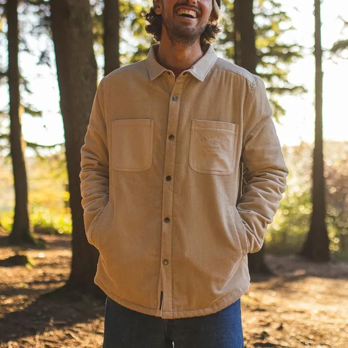 Men Tops Passenger Kodiak Sherpa Lined Cord Overshirt Feather Grey Feather Grey