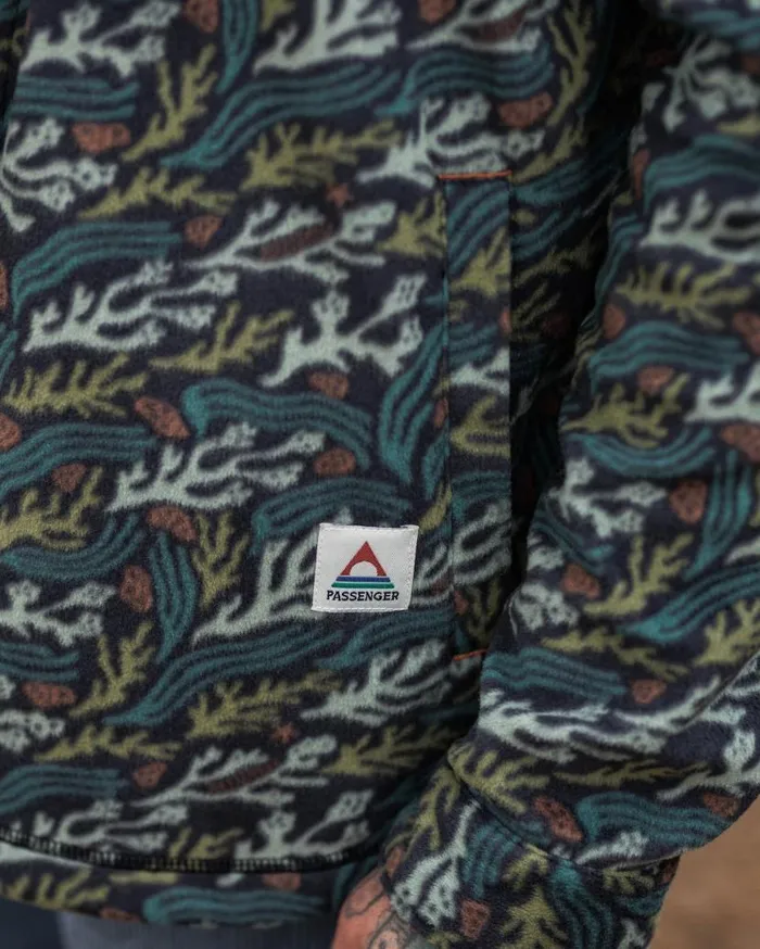 Men Tops Passenger Maple Recycled Polar Fleece Shirt Ocean Current Black Ocean Current Black