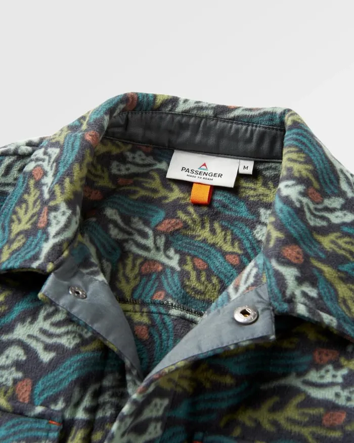 Men Tops Passenger Maple Recycled Polar Fleece Shirt Ocean Current Black Ocean Current Black