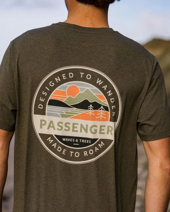 Men Tops Passenger Odyssey Organic Cotton TShirt Khaki Marl Khaki Marl