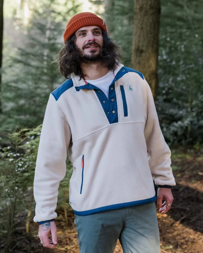 Men Tops Passenger Solace Recycled SherpaLined Polar Fleece Vintage White Vintage White