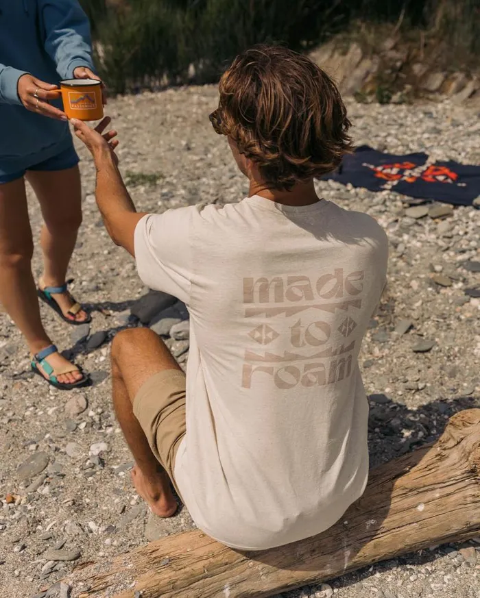 Men Tops Passenger Sunrise Recycled Cotton TShirt Milky Marl Milky Marl