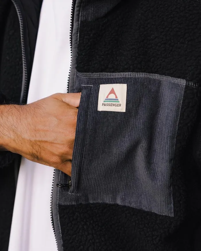 Men Tops Passenger Trekker Recycled DeepPile Sherpa Fleece Black Black