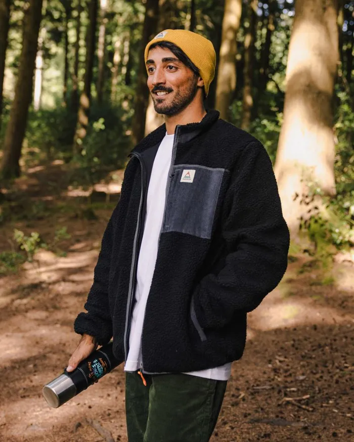 Men Tops Passenger Trekker Recycled DeepPile Sherpa Fleece Black Black