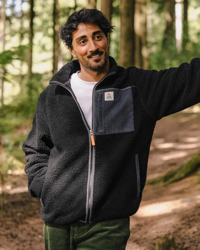 Men Tops Passenger Trekker Recycled DeepPile Sherpa Fleece Black Black