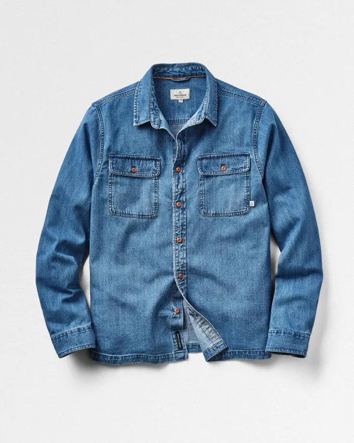 Men Tops Passenger Vision Denim Shirt Denim Blue Denim Blue