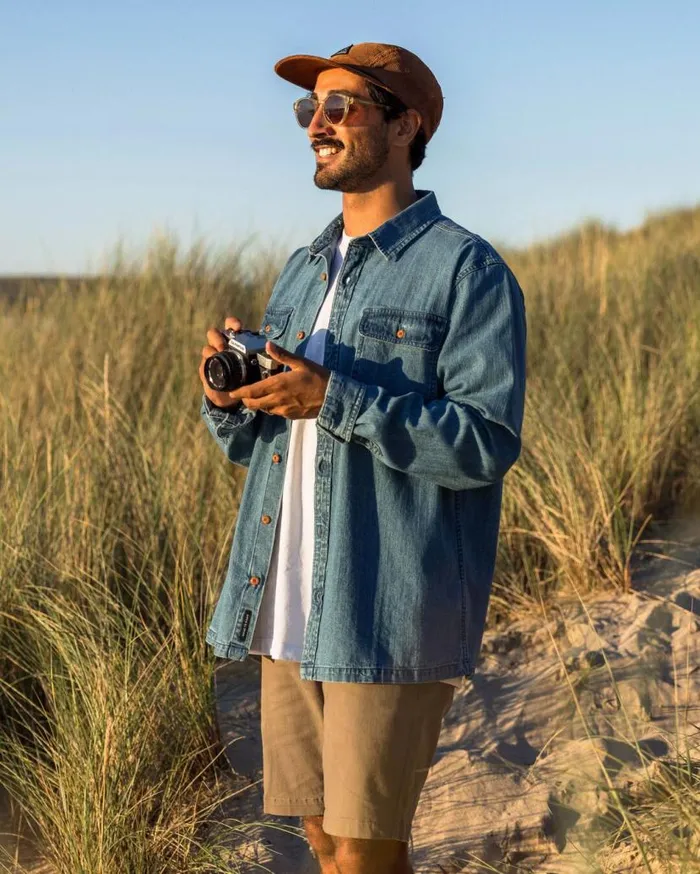 Men Tops Passenger Vision Denim Shirt Denim Blue Denim Blue