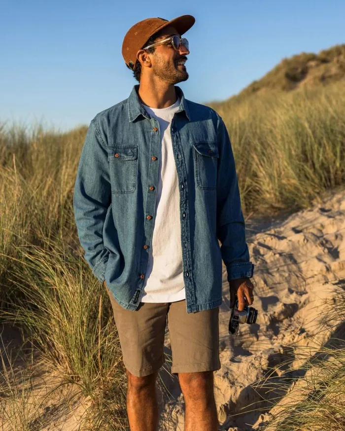 Men Tops Passenger Vision Denim Shirt Denim Blue Denim Blue