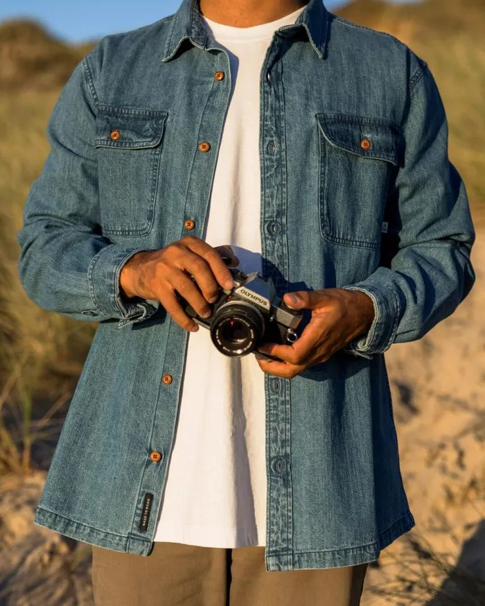 Men Tops Passenger Vision Denim Shirt Denim Blue Denim Blue
