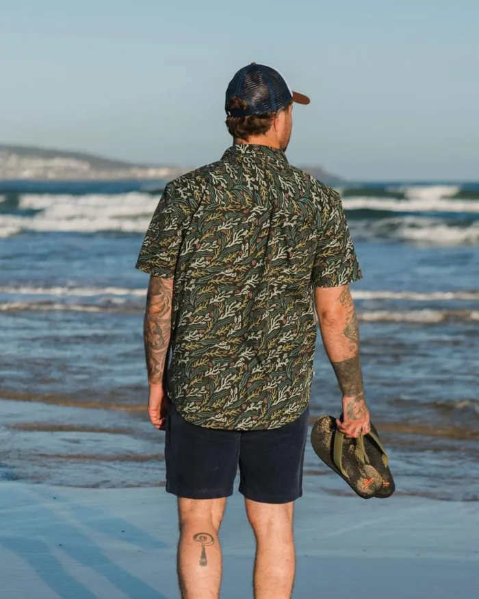 Men Tops Passenger Way Ripstop Short Sleeve Shirt Ocean Current Black Ocean Current Black