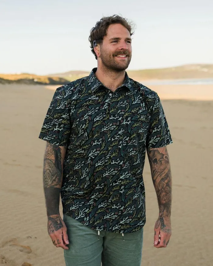 Men Tops Passenger Way Ripstop Short Sleeve Shirt Ocean Current Black Ocean Current Black
