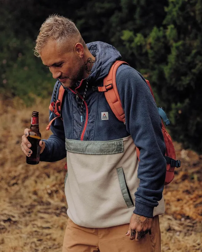 Men Tops Passenger Woodland Hooded 12 Zip Recycled Polar Fleece Dark DenimOatmeal Dark Denimoatmeal Men Tops Passenger Woodland Hooded 12 Zip Recycled Polar Fleece Dark DenimOatmeal Dark Denimoatmeal