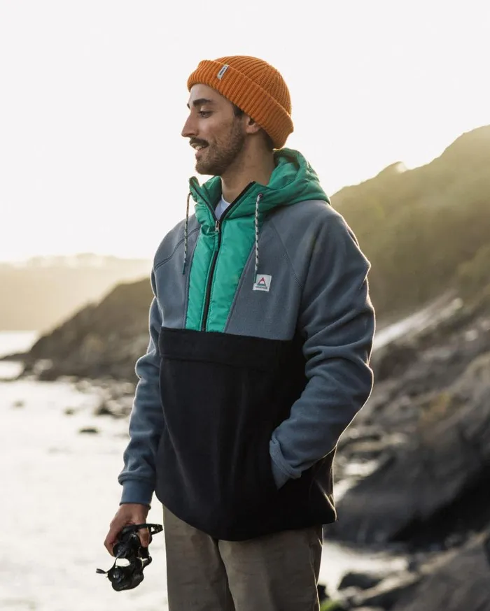 Men Tops Passenger Woodland Hooded 12 Zip Recycled Polar Fleece Storm Grey Black Storm Grey Black Men Tops Passenger Woodland Hooded 12 Zip Recycled Polar Fleece Storm Grey Black Storm Grey Black