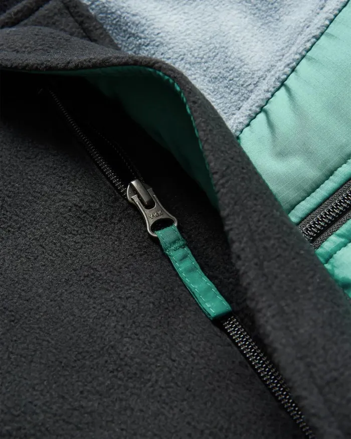 Men Tops Passenger Woodland Hooded 12 Zip Recycled Polar Fleece Storm Grey Black Storm Grey Black
