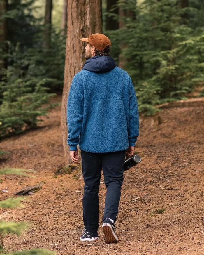 Men Tops Passenger Woodland Recycled Polarlined Sherpa Fleece Blue Steel Blue Steel