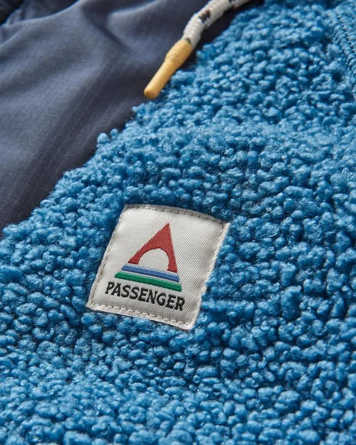 Men Tops Passenger Woodland Recycled Polarlined Sherpa Fleece Blue Steel Blue Steel