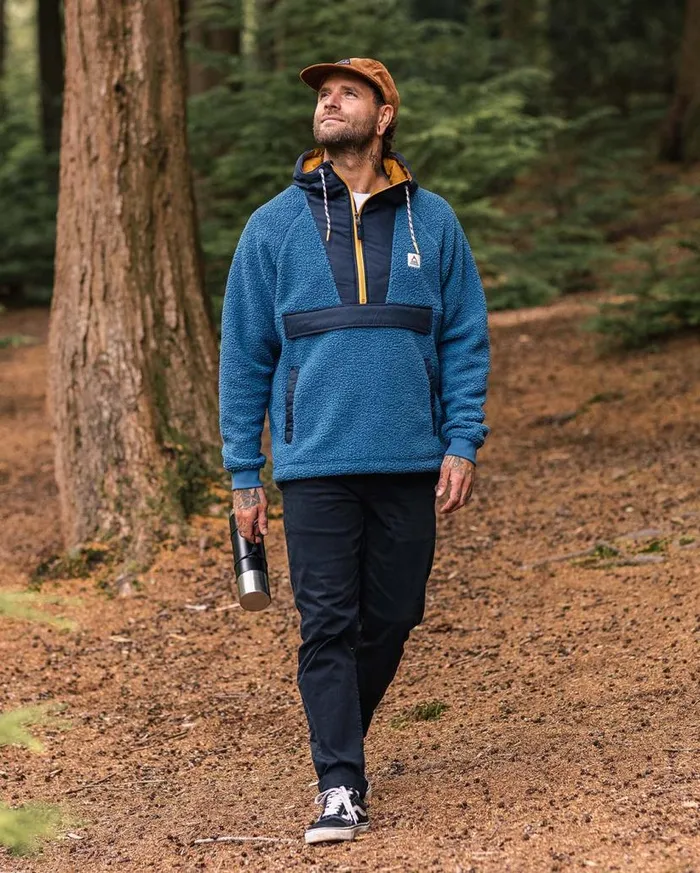Men Tops Passenger Woodland Recycled Polarlined Sherpa Fleece Blue Steel Blue Steel