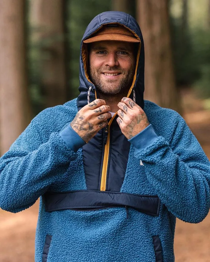 Men Tops Passenger Woodland Recycled Polarlined Sherpa Fleece Blue Steel Blue Steel