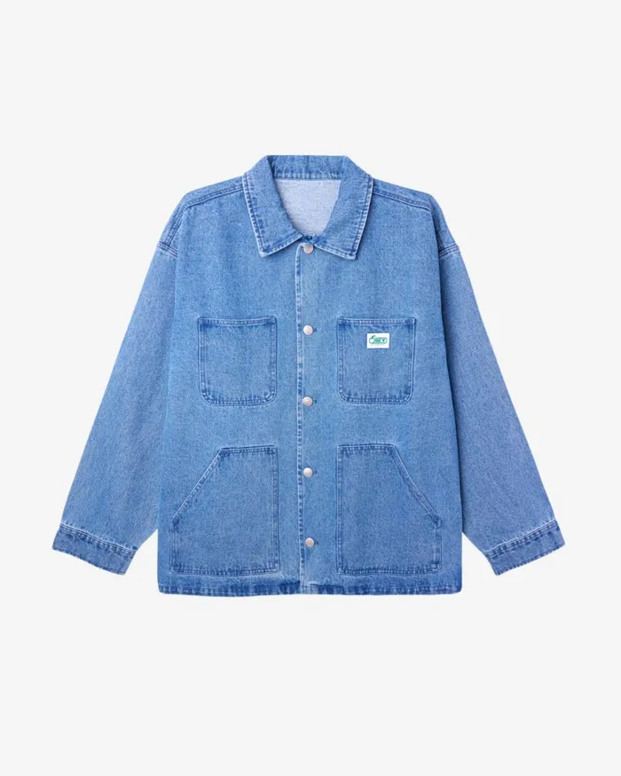 Men TRENTON CHORE JACKET Light Indigo OBEY Clothing Denim