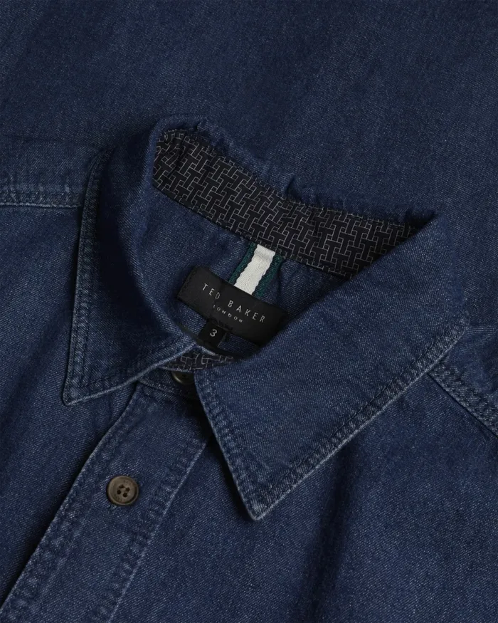 Men VEYLE 8211 Long Sleeve Denim Shirt Blue Ted Baker Shirts Men VEYLE 8211 Long Sleeve Denim Shirt Blue Ted Baker Shirts