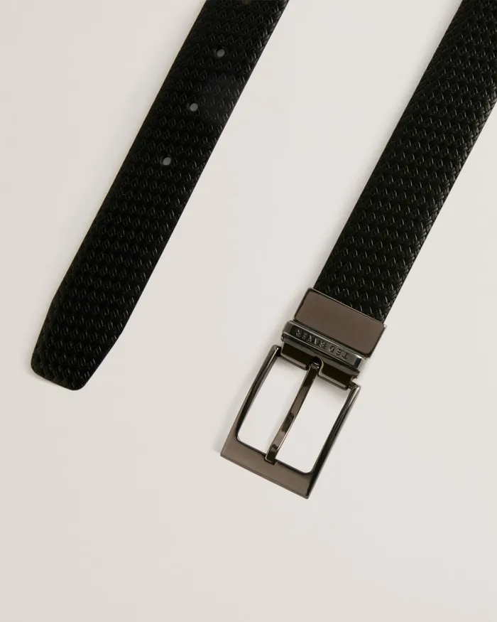 Men WAIDE 8211 Woven Texture Leather Belt Black Ted Baker Belts Men WAIDE 8211 Woven Texture Leather Belt Black Ted Baker Belts