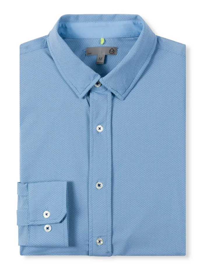 Men Wayfarer Tailored Fit Performance Button Down Tasc Performance Long Sleeve TShirts