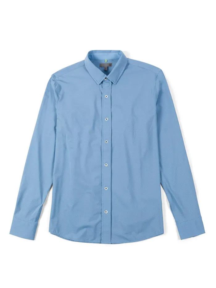Men Wayfarer Tailored Fit Performance Button Down Tasc Performance Long Sleeve TShirts