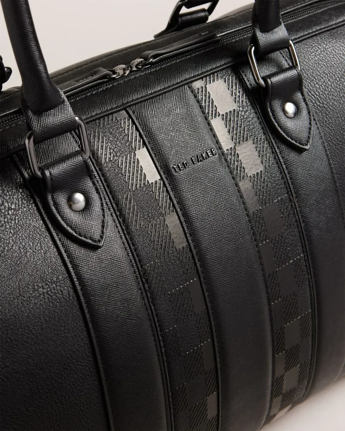 Men WAYLIN 8211 House Check PU Holdall Black Ted Baker Holdalls and Weekend Bags Men WAYLIN 8211 House Check PU Holdall Black Ted Baker Holdalls and Weekend Bags
