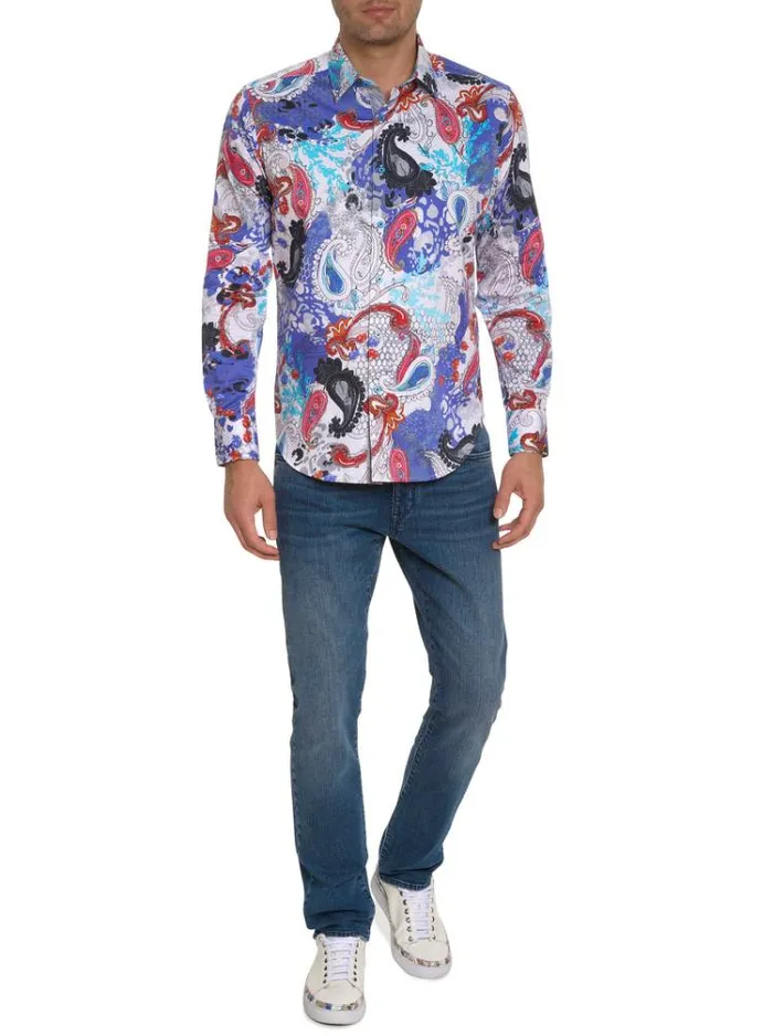 Men WINGATE LONG SLEEVE BUTTON DOWN SHIRT Multi Robert Graham Button Down Shirts