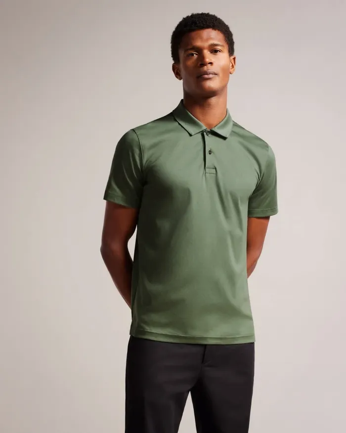Men ZEITER 8211 Short Sleeve Slim Fit Polo Shirt Khaki Ted Baker Polo Shirts Men ZEITER 8211 Short Sleeve Slim Fit Polo Shirt Khaki Ted Baker Polo Shirts