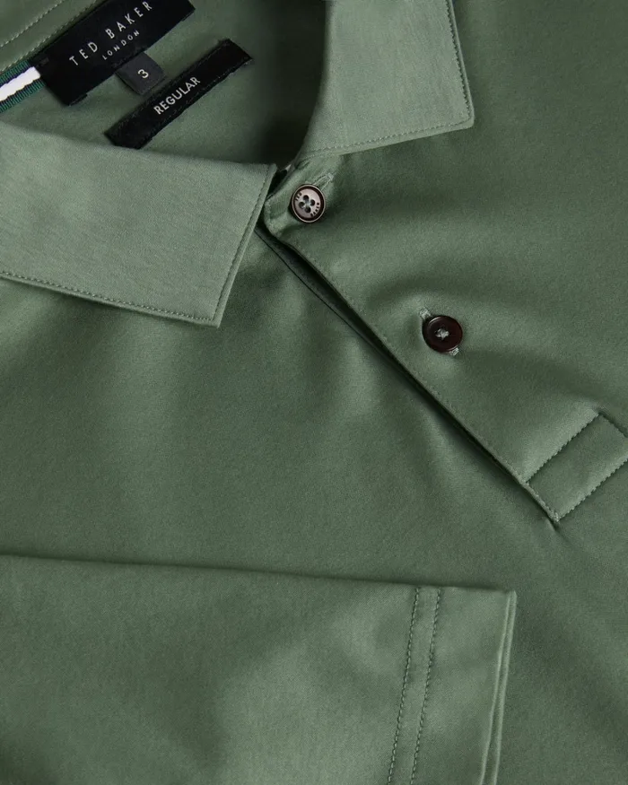 Men ZEITER 8211 Short Sleeve Slim Fit Polo Shirt Khaki Ted Baker Polo Shirts Men ZEITER 8211 Short Sleeve Slim Fit Polo Shirt Khaki Ted Baker Polo Shirts