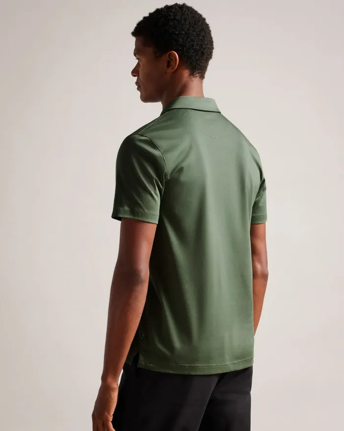 Men ZEITER 8211 Short Sleeve Slim Fit Polo Shirt Khaki Ted Baker Polo Shirts Men ZEITER 8211 Short Sleeve Slim Fit Polo Shirt Khaki Ted Baker Polo Shirts