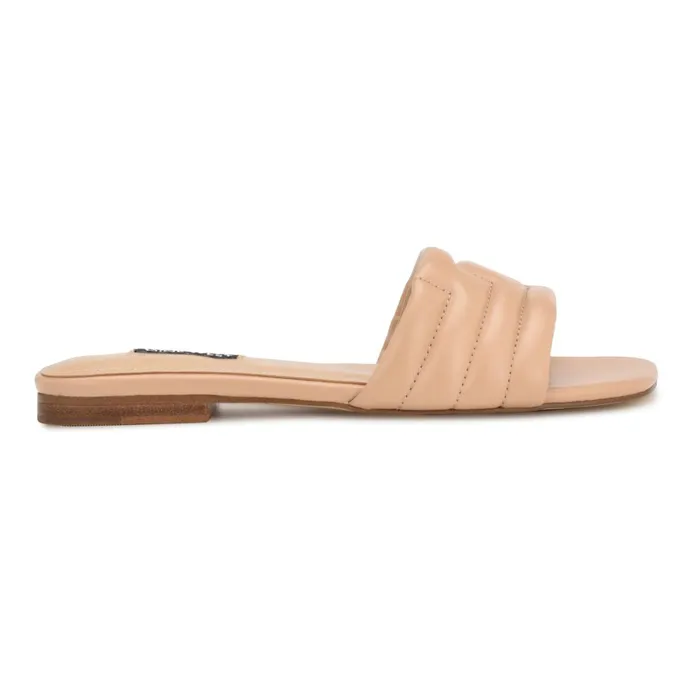 Menqs Flat Slide Sandals Light Pink Women Nine West Flats