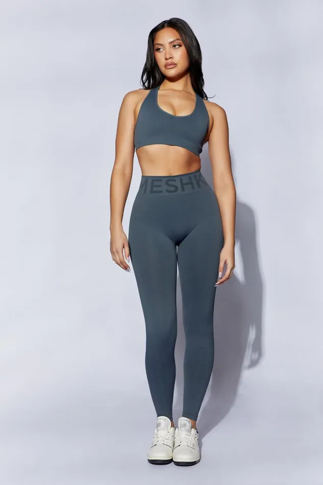 Meshki Activewear Quinn Halter Longline Top 8211 Charcoal Charcoal 8211 Women Meshki Activewear Quinn Halter Longline Top 8211 Charcoal Charcoal 8211 Women