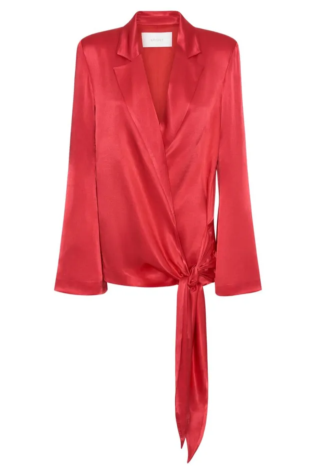 Meshki Bachelorette Aspyn Satin Blazer Jacket 8211 Red Red 8211 Women Meshki Bachelorette Aspyn Satin Blazer Jacket 8211 Red Red 8211 Women